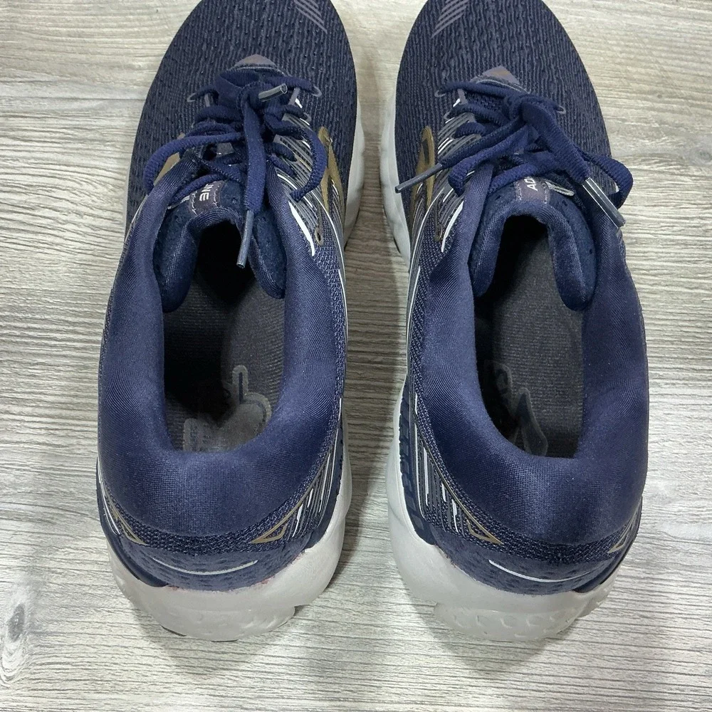 Brooks Adrenaline GTS 19 Mens Running Shoes Navy Gold Sneakers Size 11.5 D